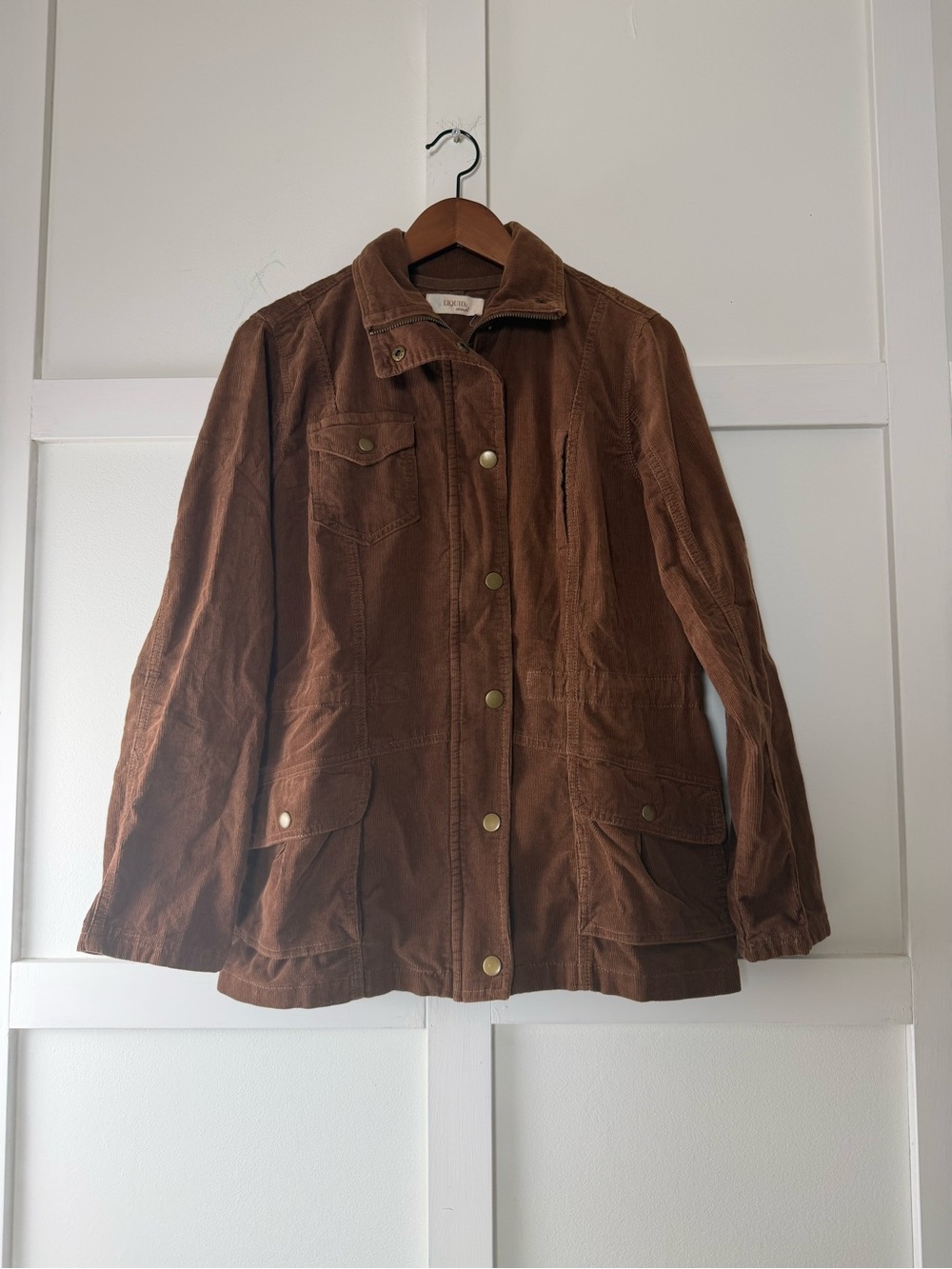 Brown Tobacco Corduroy Utility Field Jacket 100% Cotton